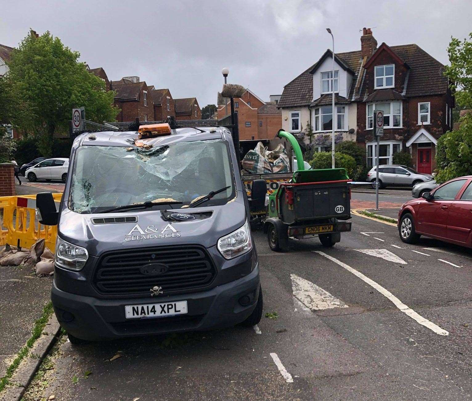 Tree surgeons have worked to remove the tree. Photo: Peter Phillips