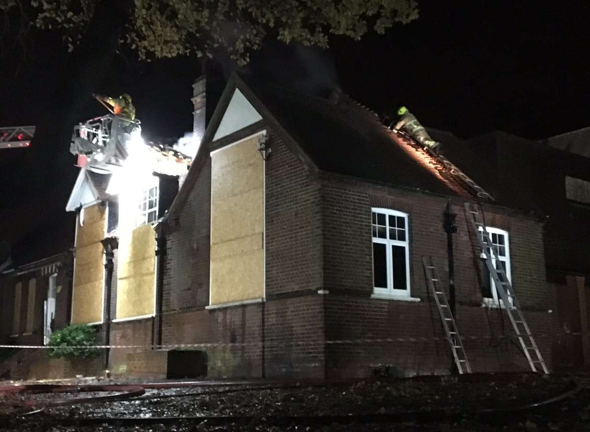 Firefighters at the scene of the Swanley Banqueting Suite fire. Picture: MATT-ThermotecGroup