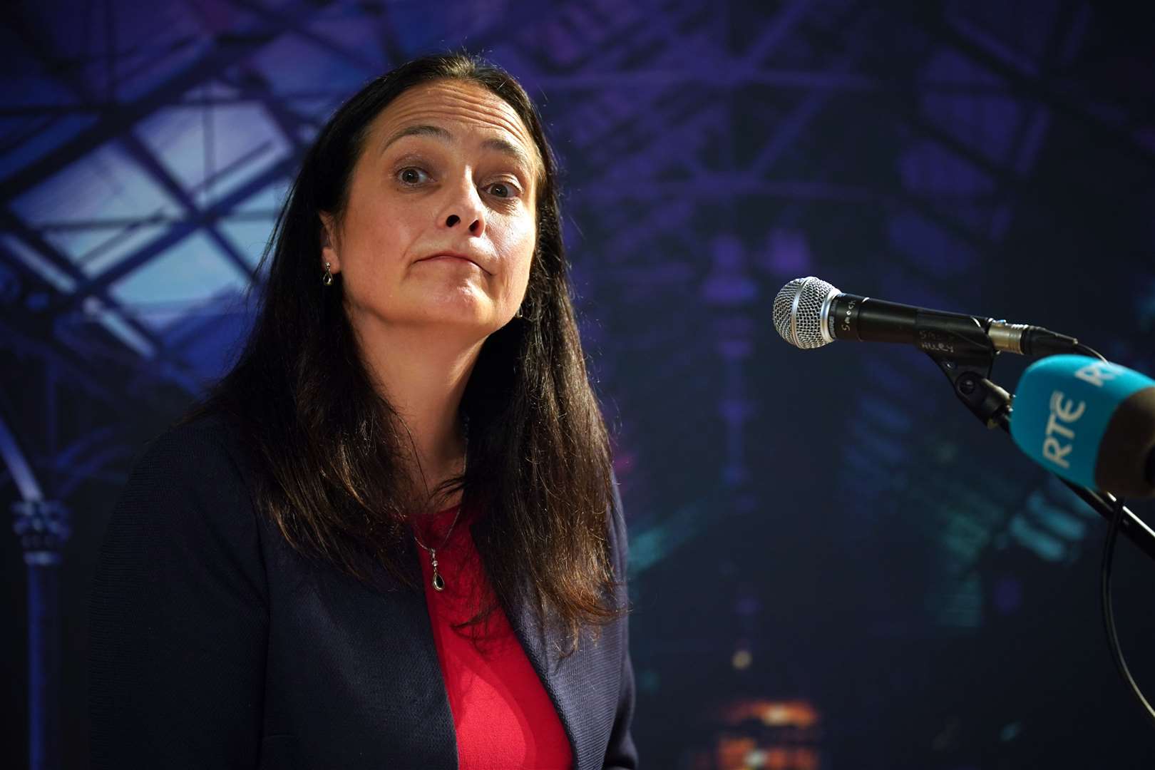 Media Minister Catherine Martin speaking at the Smock Alley Theatre in Temple Bar (Niall Carson/PA)