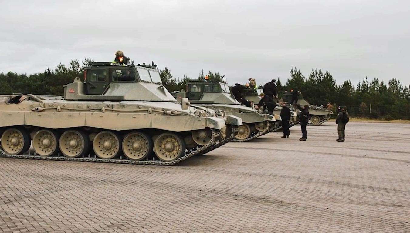 Screengrab from a video issued by the Ministry of Defence of Ukrainian tank crews training in the UK (Ministry of Defence Crown Copyright/PA)