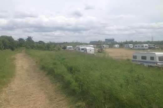 Around 25 caravans have moved on to the site