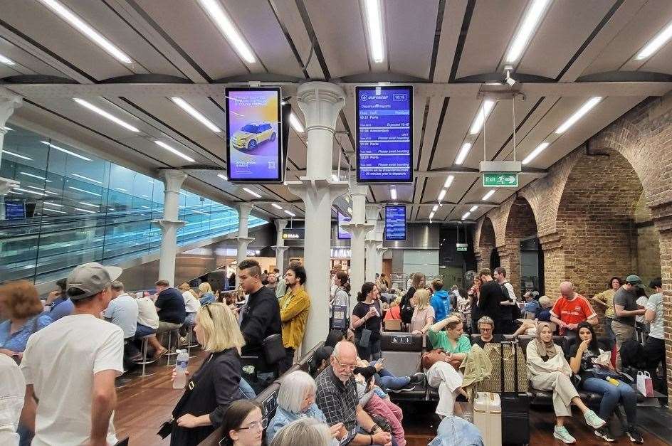 One passenger at St Pancras has reported there is only standing room in the departures area of the station. Picture: Adam Thorpe