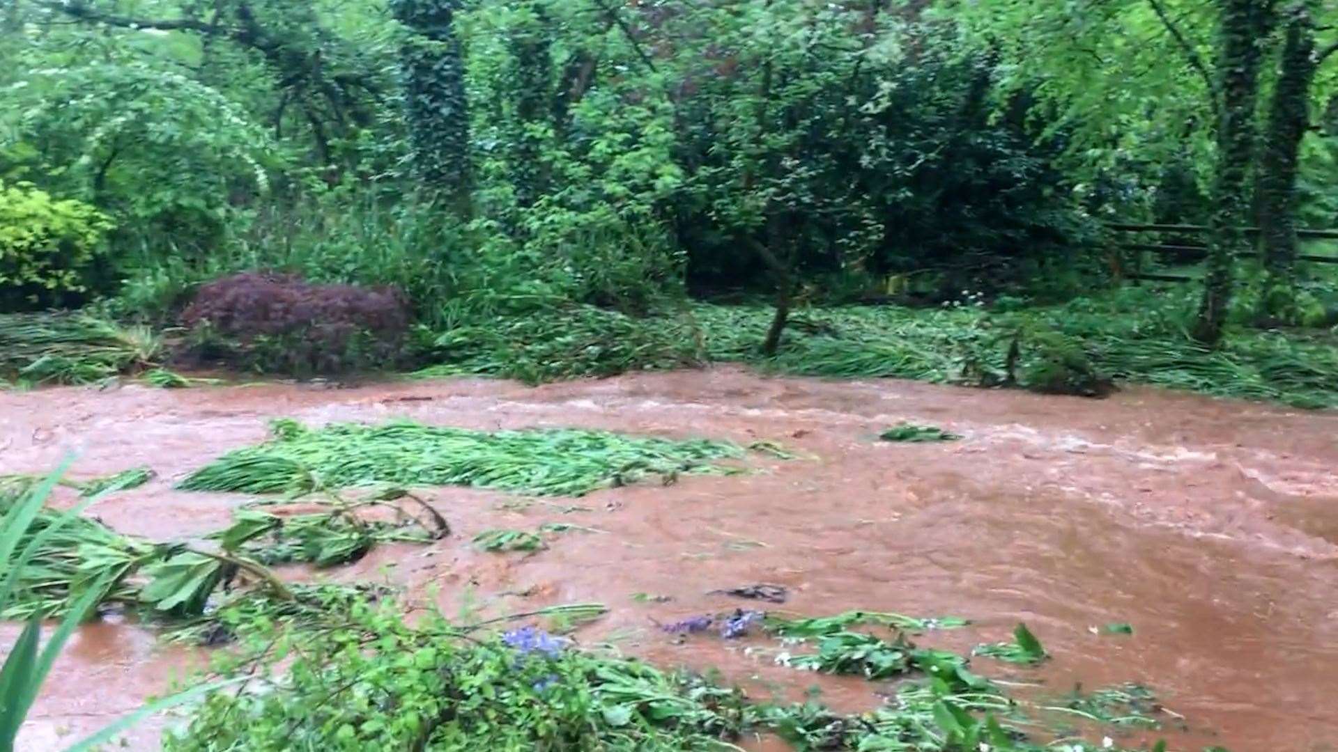 Flooding in Somerset on Tuesday (Valeria Coots/PA)