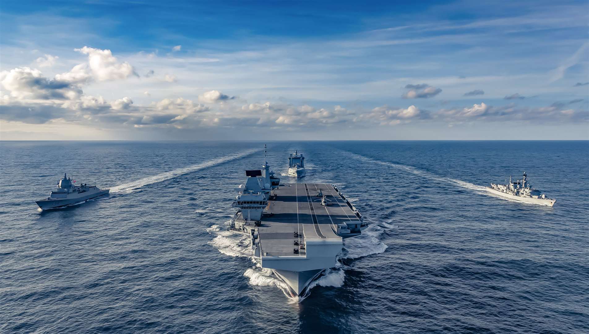 Norwegian anti-submarine frigate HNoMS Thor Heyerdahl with the UK’s Carrier Strike Group as it transits east across the Atlantic following deployment to the USA, taken by Leading Photographer Kyle Heller (LPhot Kyle Heller/MoD/Crown Copyright)