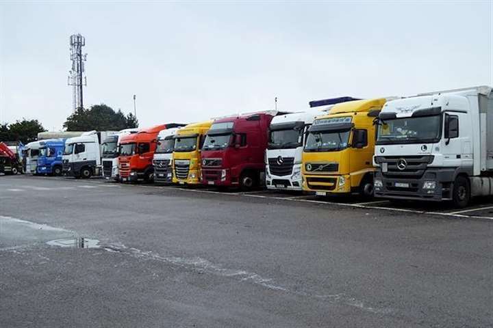 The lorry park would have catered for hundreds of HGVs