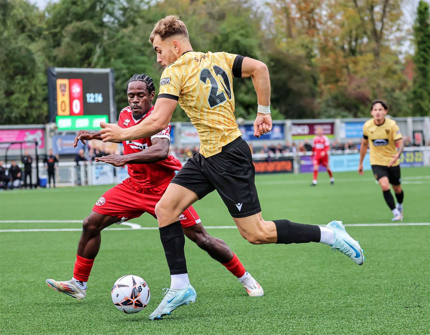 Maidstone United's Crawley Town loanee Antony Papadopoulos on the attack as the Stones battled to a hard-fought 1-0 home National League South win against Hemel on Saturday. Picture: Helen Cooper