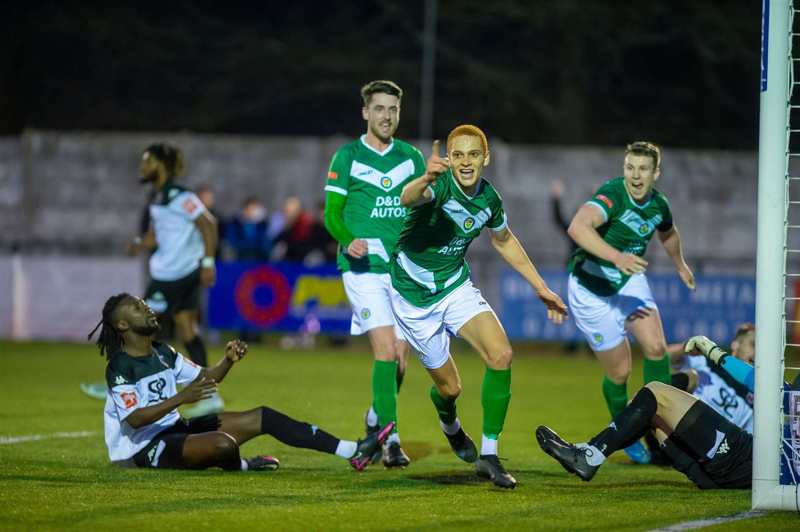 Tashi-Jay Kwaiye scores Ashford's second goal against Faversham Picture: Ian Scammell