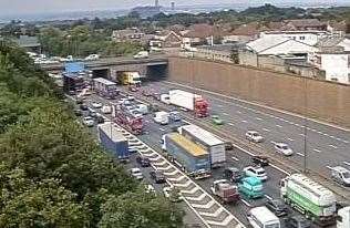 Drivers are facing lengthy delays after a crash on the M25. Picture: Highways England (12978916)
