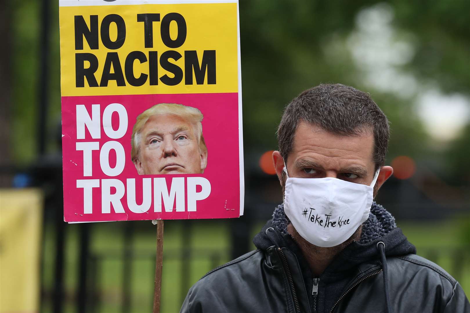 Protesters gathered at St Andrew Square (Andrew Milligan/PA)