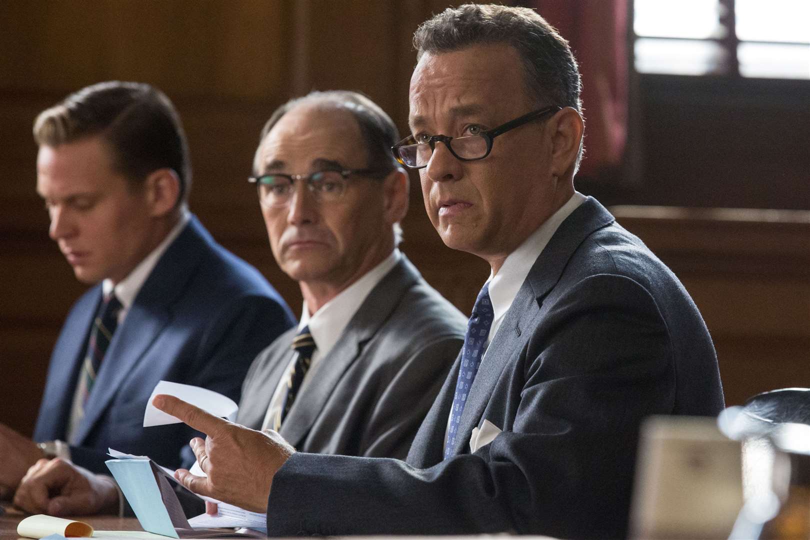 Mark Rylance as Rudolf Abel and Tom Hanks as James Donovan in Bridge of Spies