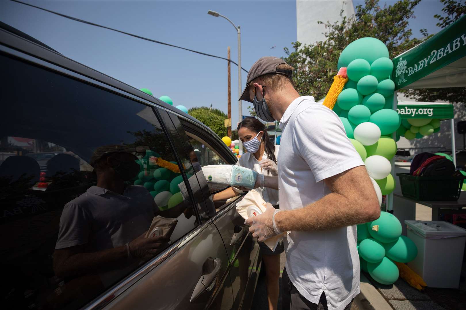 Harry at the South LA drive-through (Christian Monterrosa for The Duke and Duchess of Sussex/PA)