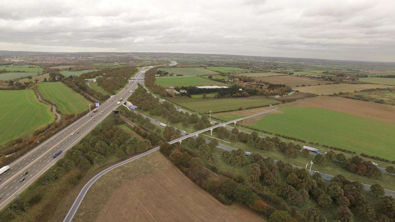 How the Lower Thames Crossing junction with the M25 in Essex will look