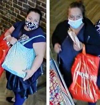Police have issued CCTV images of two women who they believe may be able to help them with their enquiries, following an alleged purse theft in Maidstone town centre on May 11 Picture: Kent Police