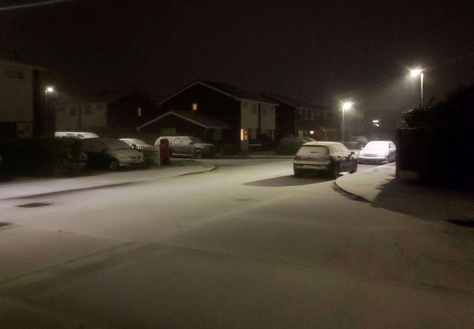 Snow settling in Greenhill, Herne Bay. Picture: Nicholas Chamberlain