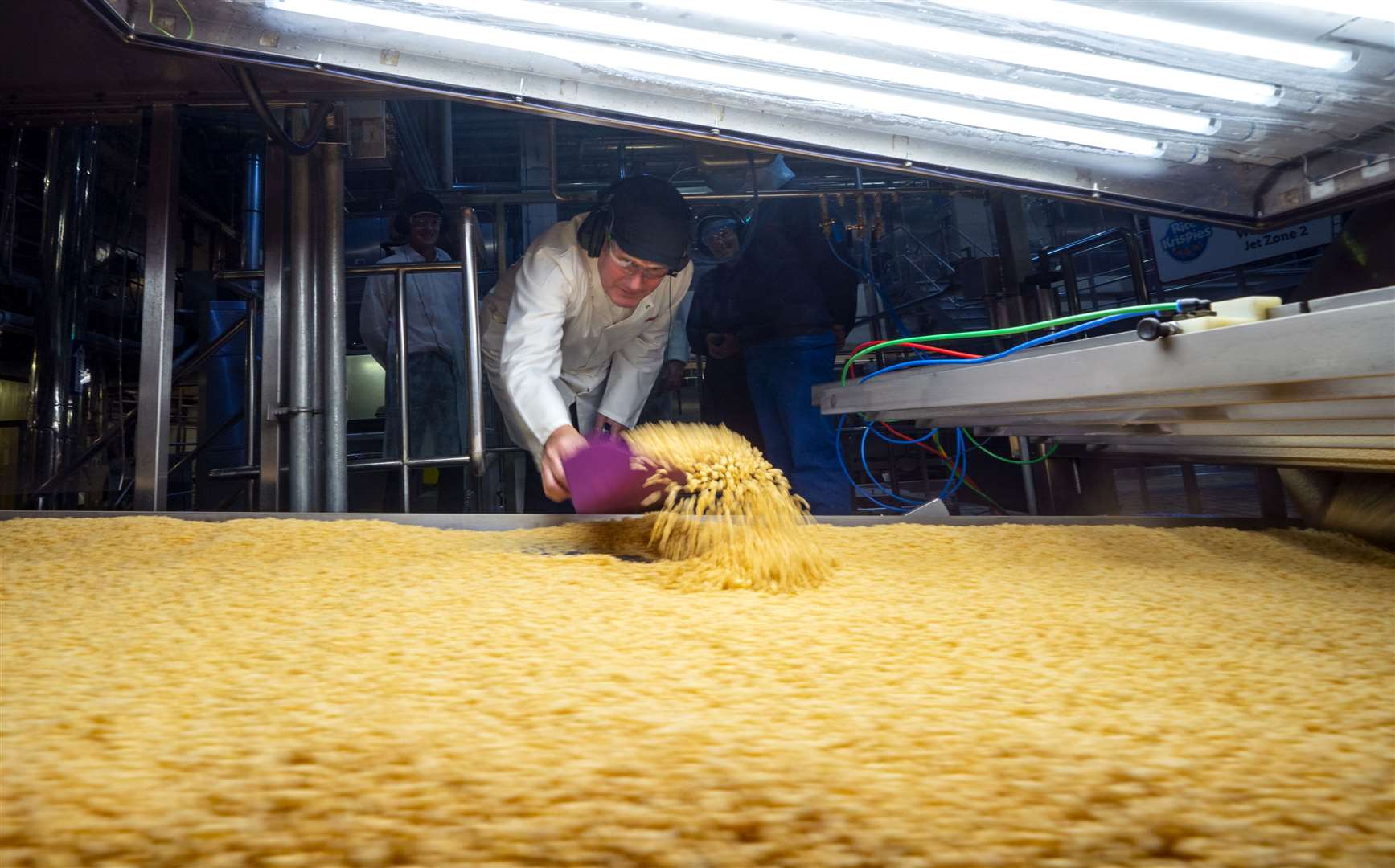 Labour leader Sir Keir Starmer during a visit to the Kellogg’s plant in Manchester (PA)