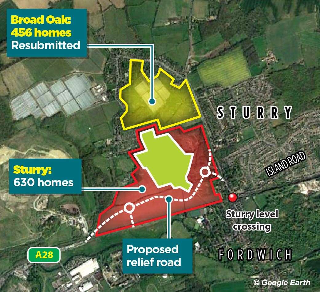 1,086 homes have been approved across Sturry and Broad Oak