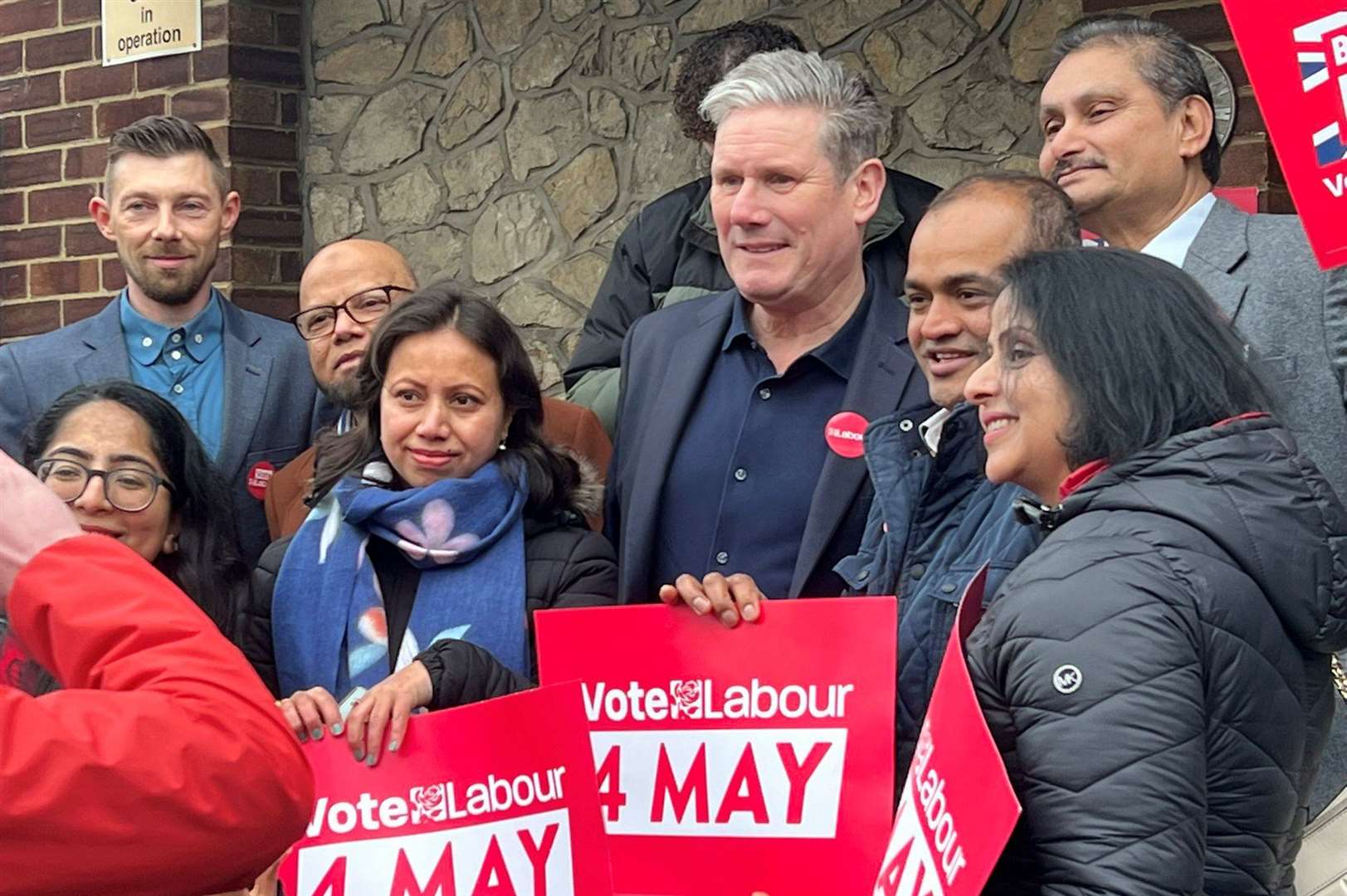 Sir Keir Starmer on a visit to support Labour candidates in Medway