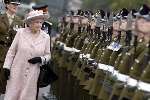 Her Majesty inspects the Honour Guard. Picture: MATTHEW READING