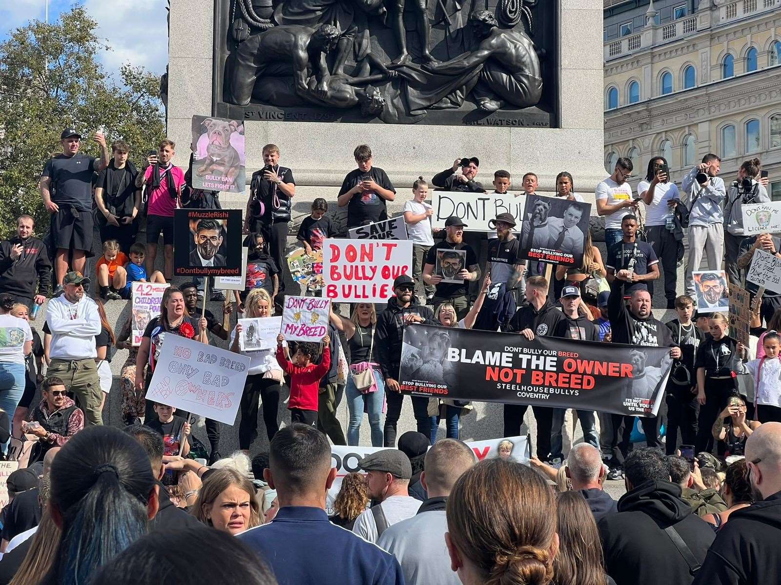 They were protesting against the government’s proposals to ban the breed. Picture: Michelle West