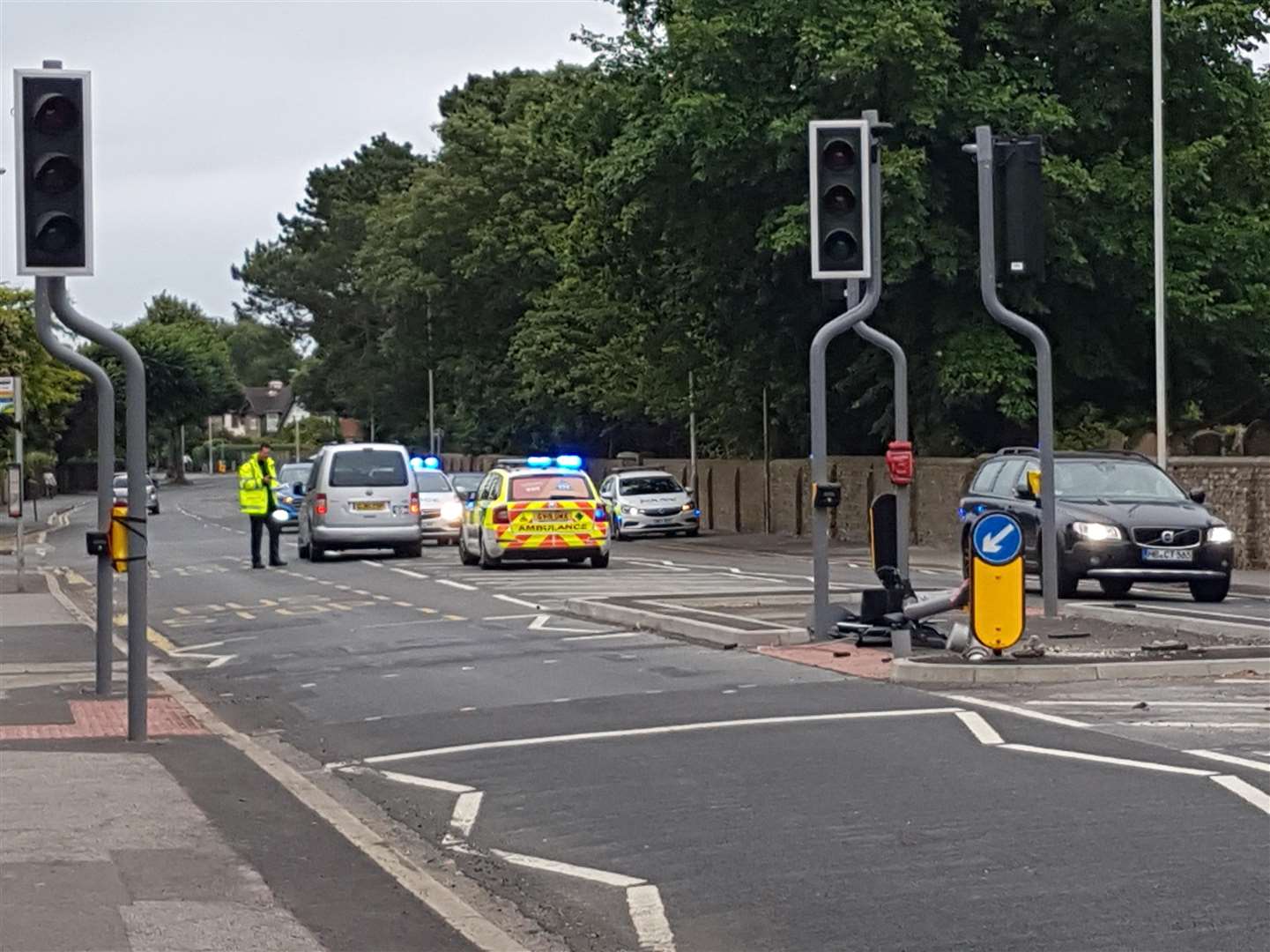 Cheriton Road in Folkestone after the crash (2990490)