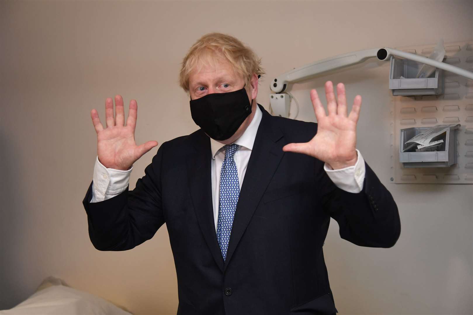 Prime Minister Boris Johnson during a visit to Tollgate Medical Centre in Beckton in East London (Evening Standard/Jeremy Selwyn)