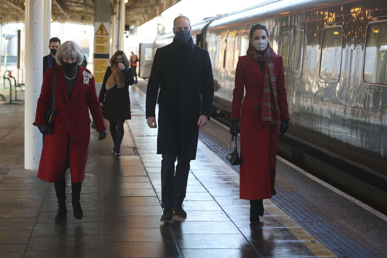 William and Kate at Cardiff Central train station (Geoff Caddick/PA)