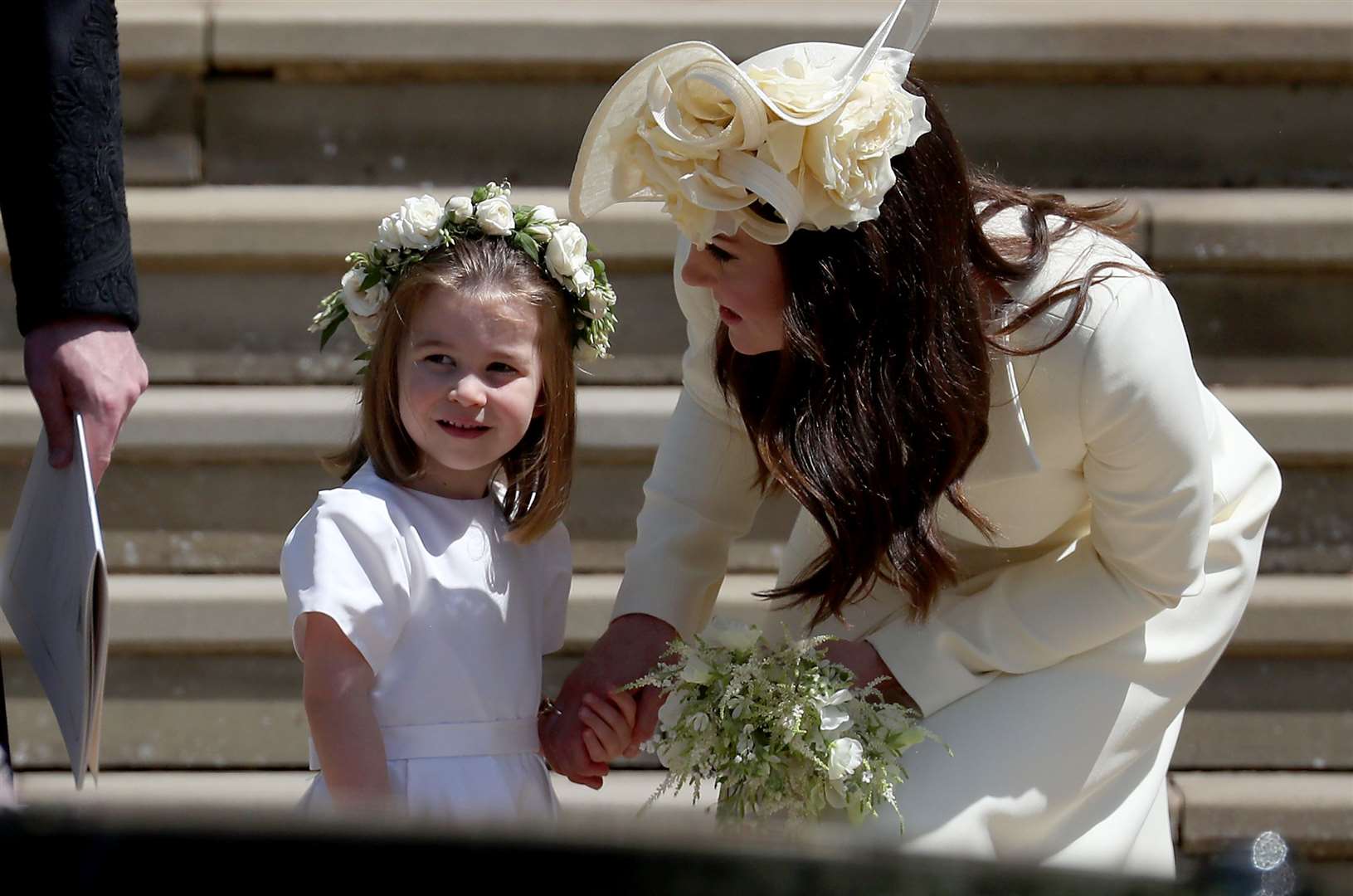 The Duchess of Cambridge with flower girl Princess Charlotte at Harry and Meghan’s wedding (Jane Barlow/PA)