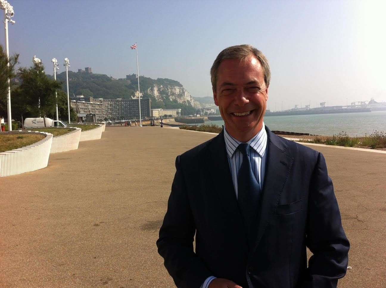 Reform UK's Nigel Farage at Dover seafront