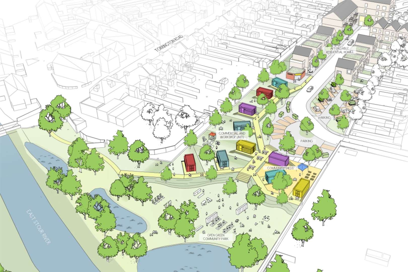 The land could be used for 35 affordable homes including houses, flats and town houses, as well as a new parkland area