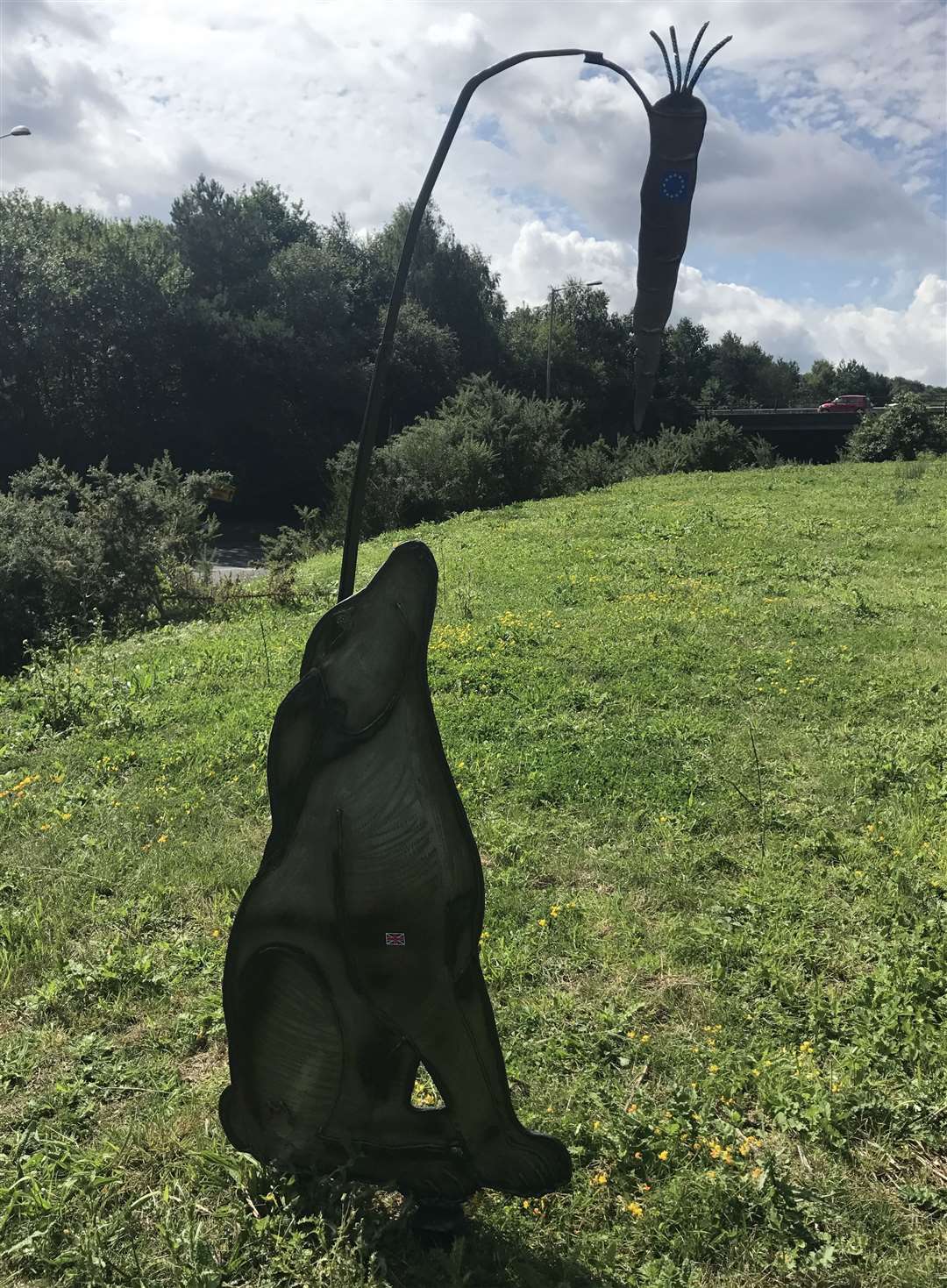 This hungry hare was added to the Junction 9 roundabout