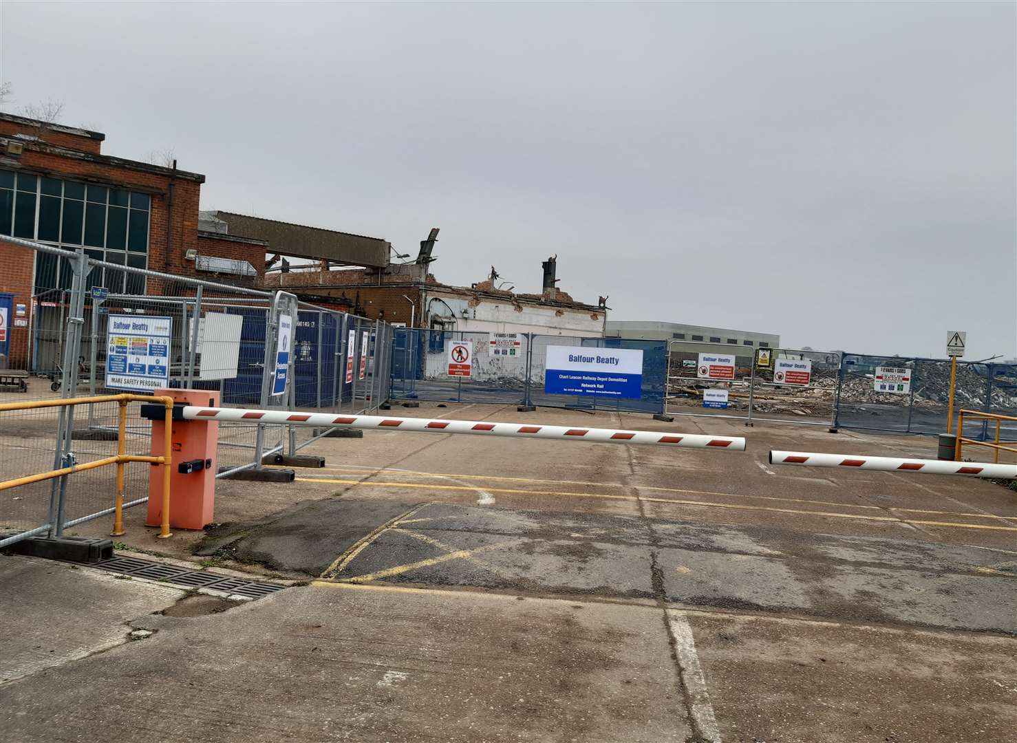 Taken on Sunday, this photo shows how the site looks from the entrance, with just the boiler room still standing