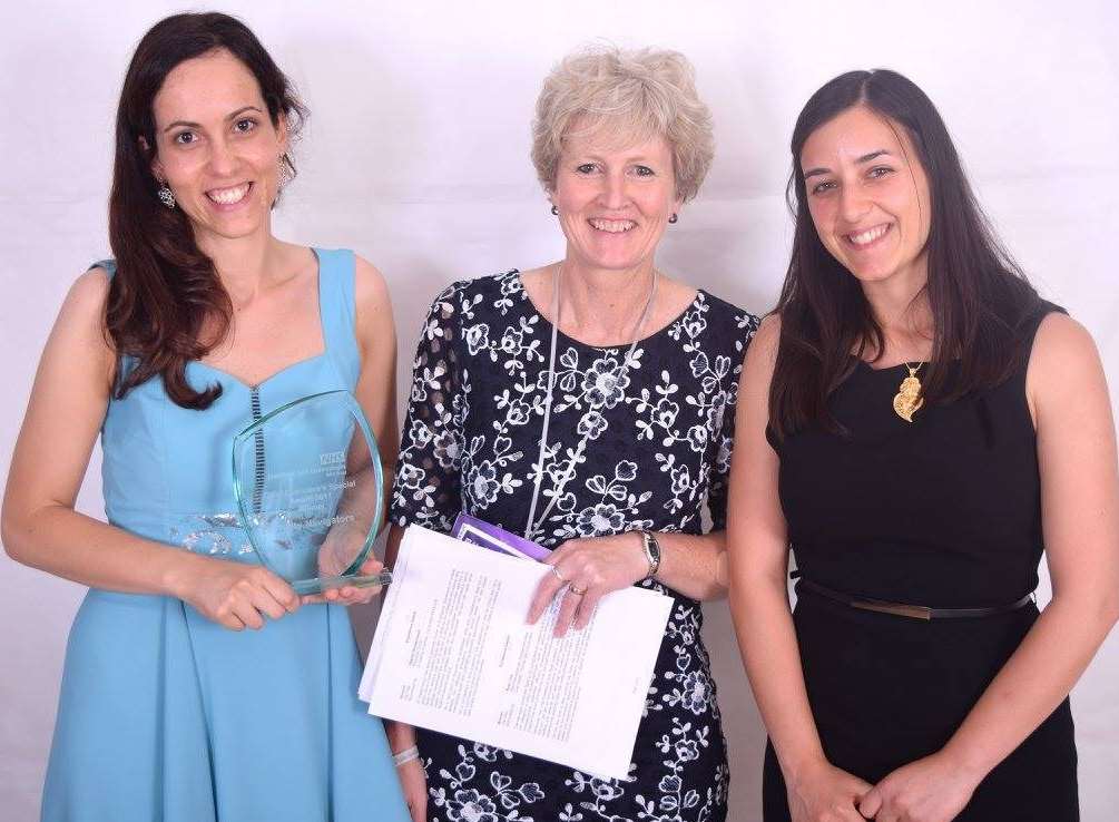 Telma da Silva, chief executive Susan Acott, and Beatriz Lopes. Picture: Darent Valley Hospital