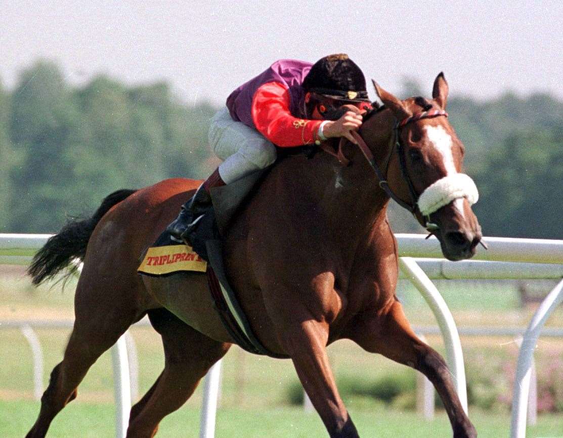 Phantom Gold ridden by Frankie Dettori in 1996 (Fiona Hanson/PA)