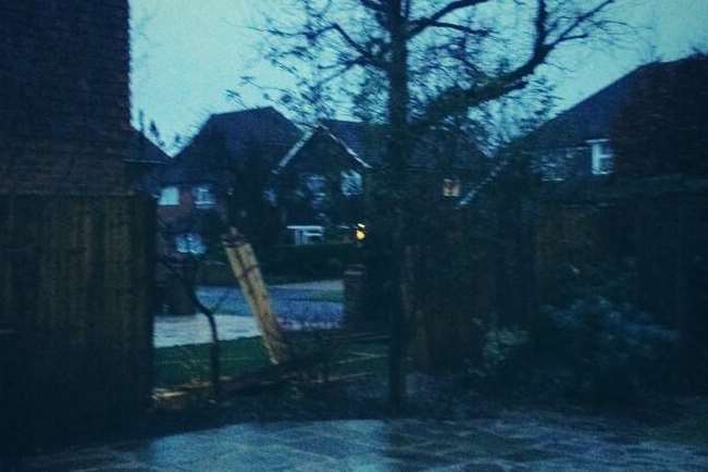 Fence panel down in Tonbridge. Picture: Charlotte Spencer