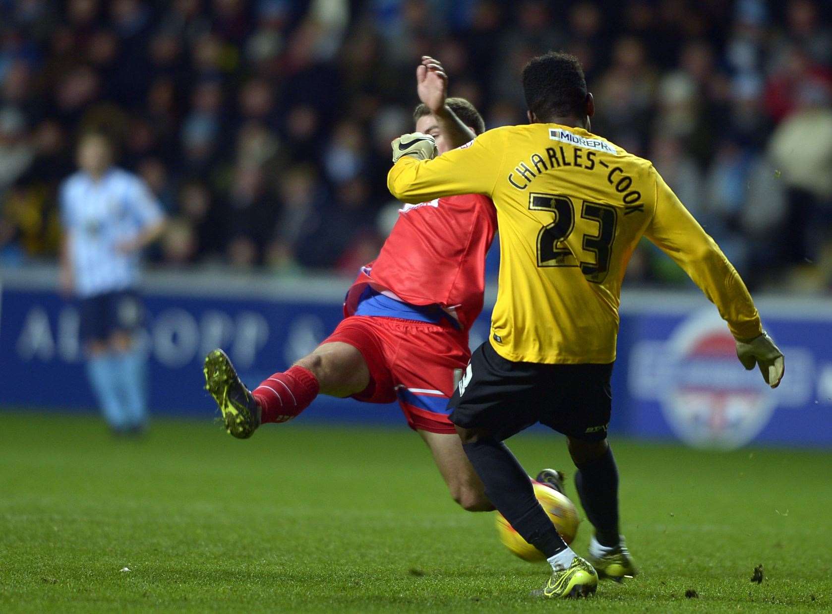 Regan's brother Reice Charles-Cook up against the Gills and Coventry City back in 2015 Picture: Barry Goodwin