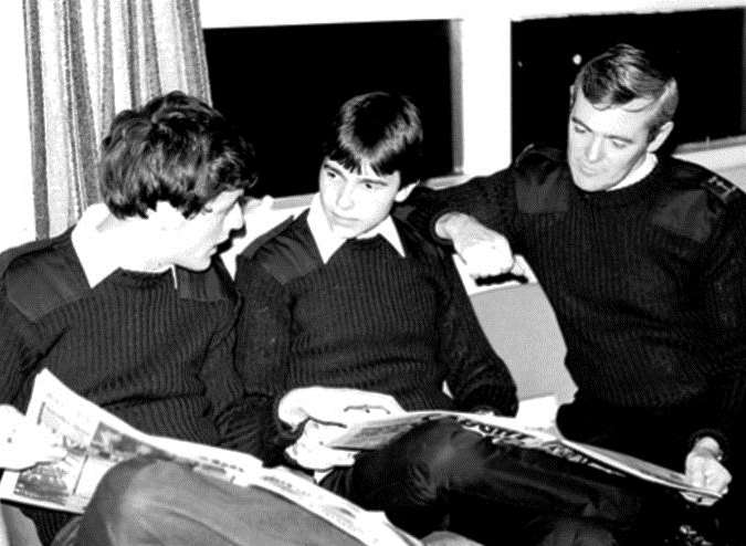 Bill McCrea, far right, during his time at the National Sea Training College in Gravesend in the 1980s