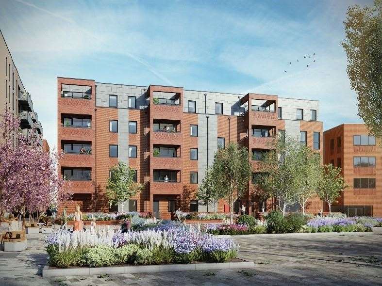 A CGI of Bellway London’s Copperhouse Green development in Dartford