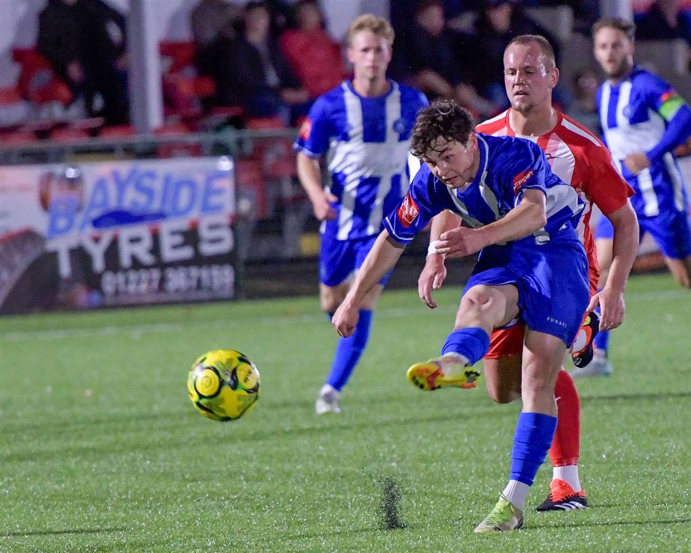 Artem Kuchkov tries his luck for Herne Bay. Picture: Stuart Watson