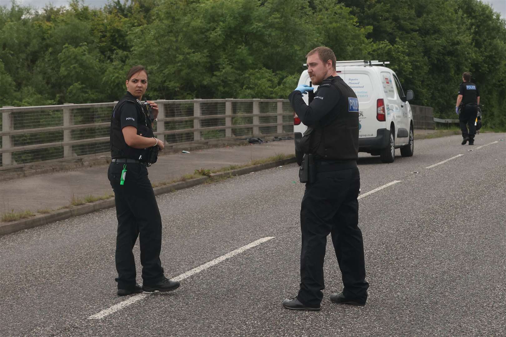 Police at the incident. Picture: UKNiP