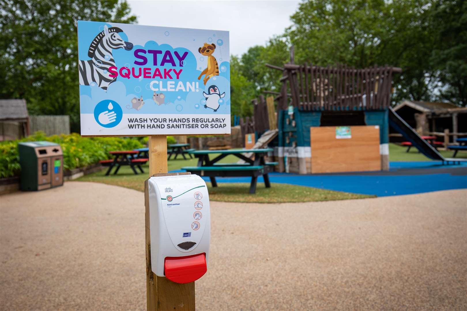 Extra handwashing and sanitiser stations have been installed … (Aaron Chown/PA)