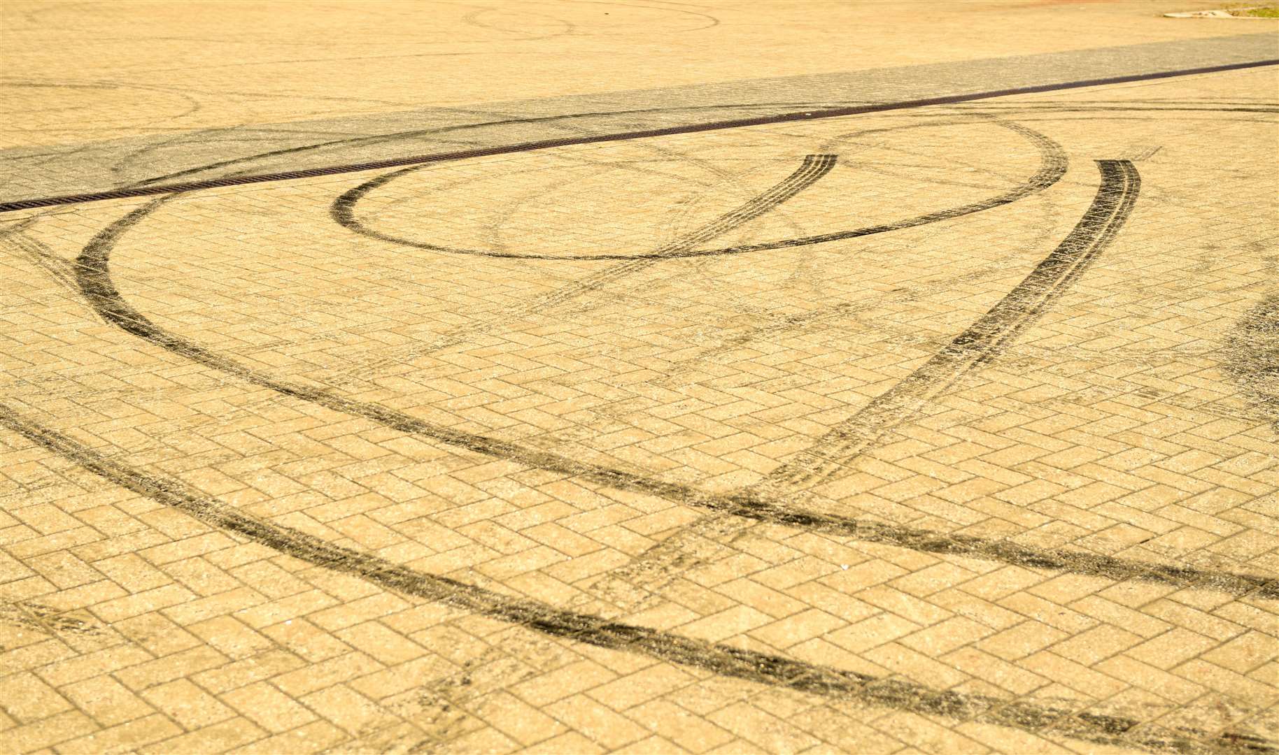 The "boy racers" at the site in Quadrant Court, Crossways Boulevard, have left behind skid marks. Picture: Barry Goodwin