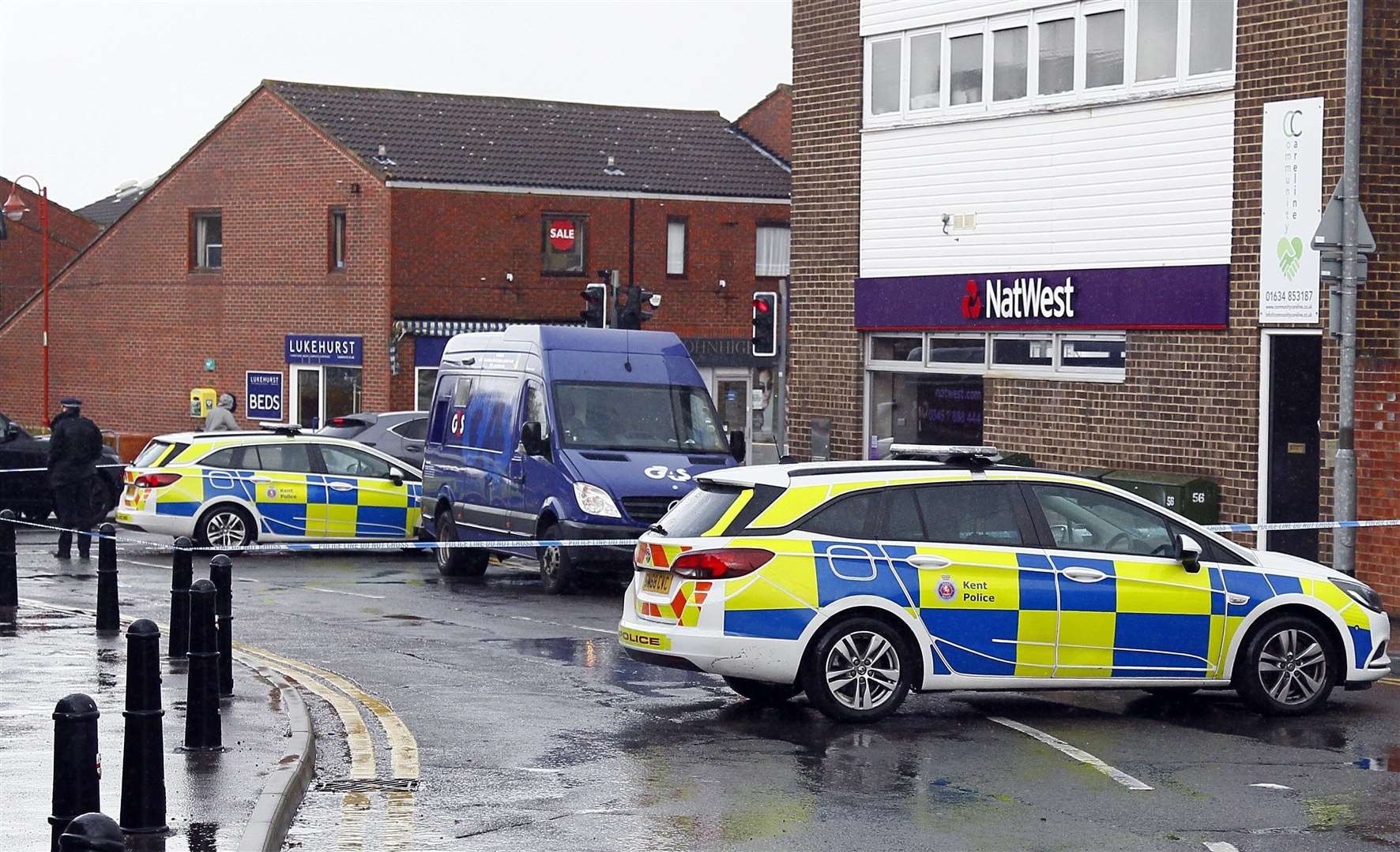 The scene in High Street, Rainham at the time of the robbery. Picture: Sean Aidan