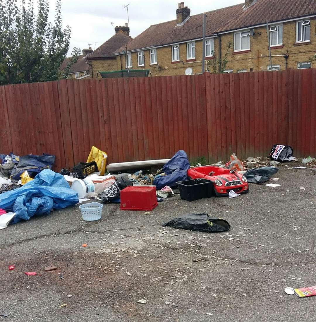 Fly-tipping near Elm Grove Play Park in Murston. Picture: Swale council