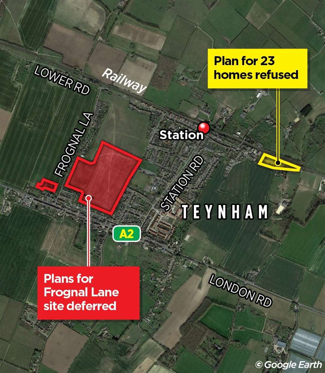 Where the 23 homes would have been built in Lower Road, Teynham
