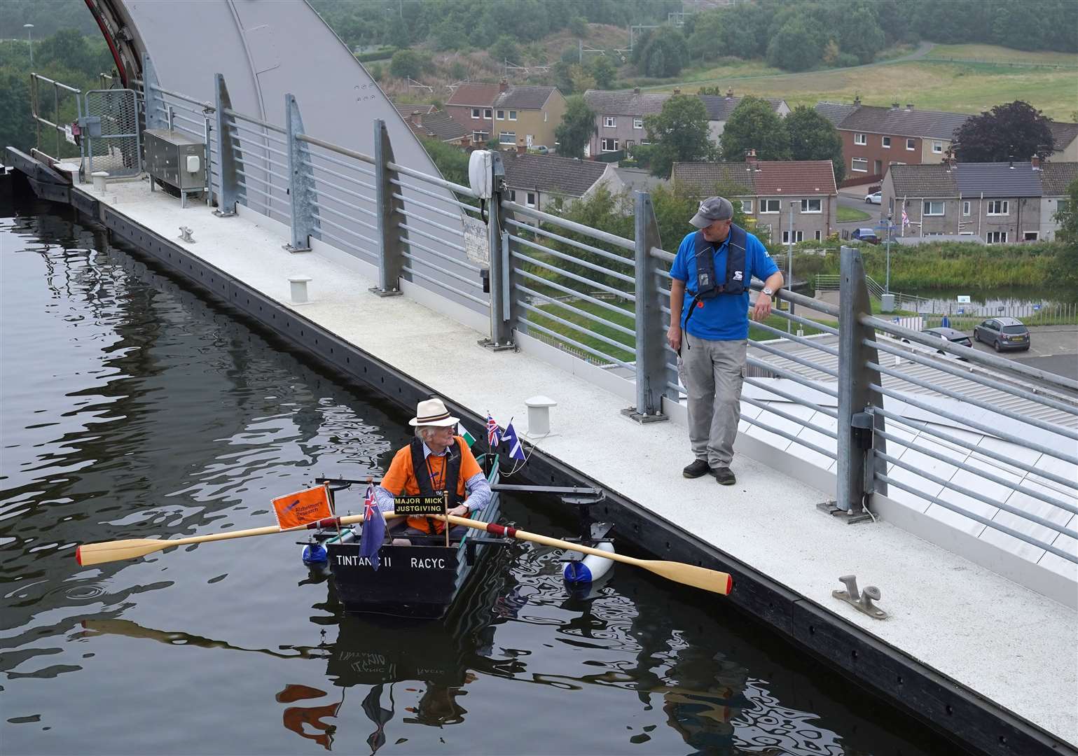 The Falkirk Wheel is the world’s only rotating boat lift (Andrew Milligan/PA)