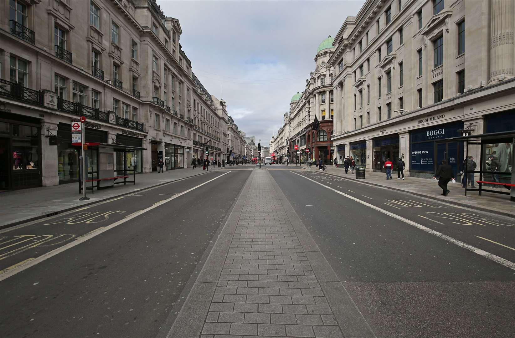 A quiet Regent Street in central London (Jonathan Brady/PA)