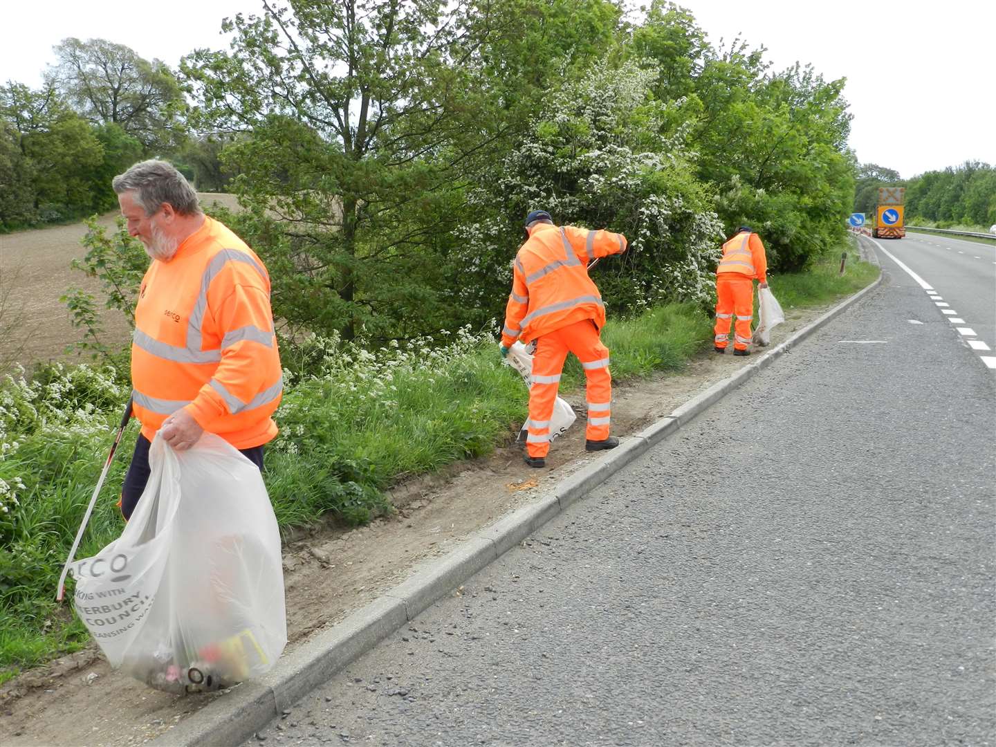 Serco crews spent two weeks cleaning the verges of the A2