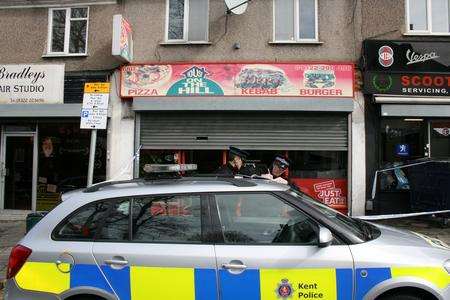 Police outside the House on the Hill takeaway in Dartford