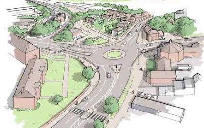 What a new junction at the site could look like. Picture: David Lock Associates/Tarmac