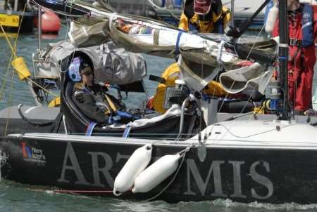 Hilary Lister in MeToo setting off from Dover Marina. Picture: Barry Duffield